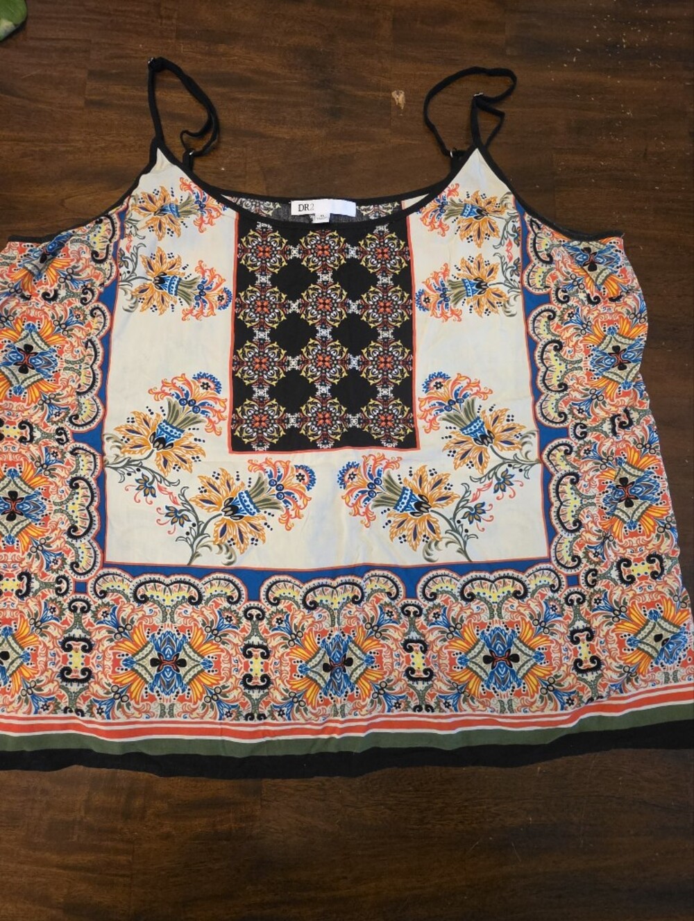 DR2 by Daniel Rainn Boho Floral Medallion Camisole Tank Top XL